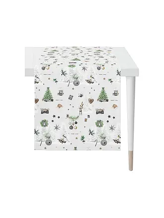 APELT | Weihnachts Tischläufer 140x48cm SEASON Weiss | 